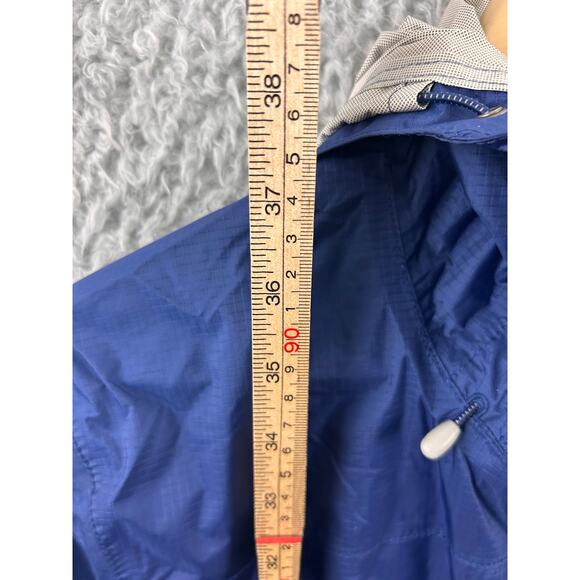 L.L. Bean TEK Waterproof Rain Jacket Blue Women’s Large Hooded Long Coat - Picture 8 of 9